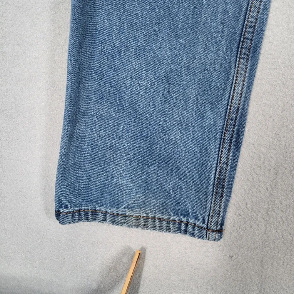Levi's 505 Jeans Men's 34x32 Light Wash Blue Regular Fit Straight Leg Distressed